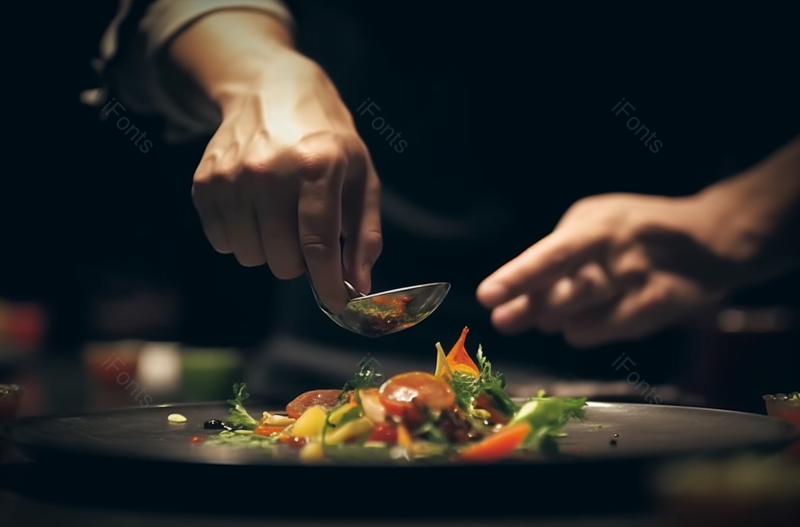 厨师在工作。餐饮商烹饪在商业厨房,高清,摄影图,摄影图片,图片大全,摄影图免费下载
